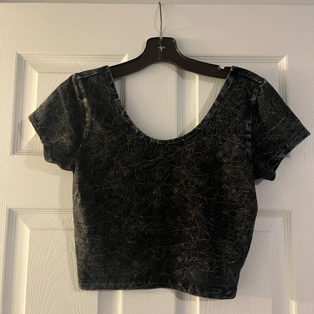 Popular Basics Charcoal Short Sleeve Women's Top